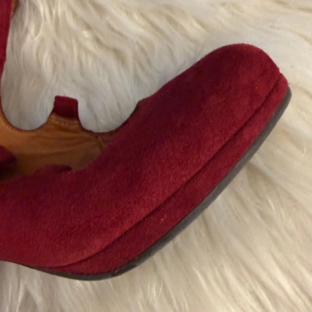 Elegant Chie Mihara Jamara Lace-up Suede Platform Red Wine Ankle Booties🔥 - Picture 5 of 9